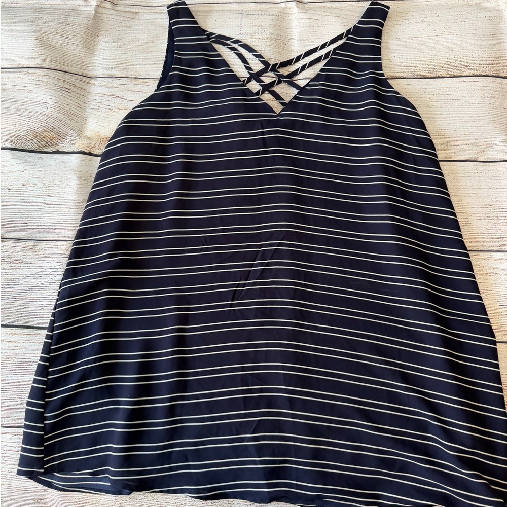 Maurices Navy and White Striped Dress